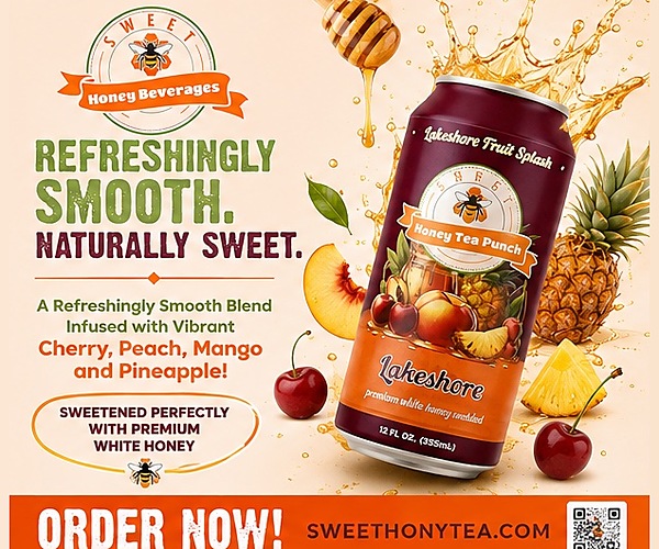 Sweet Honey Tea — Refreshingly smooth, naturally sweet. Cherry, peach, mango, pineapple.