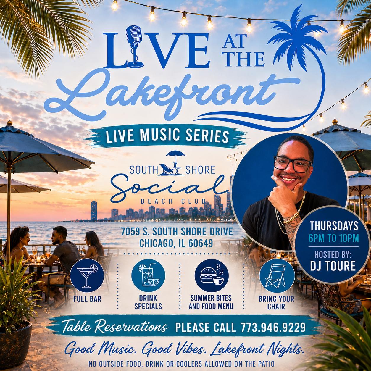 Live at the Lakefront — South Shore Social Beach Club — Music event in South Shore Social Beach Club, 7059 S. South Shore Dr, Chicago, IL 60649